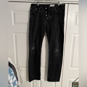 Gustin California Straight Raw Size 35x35 Denim Jeans Black 116699